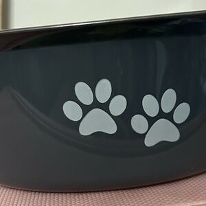 Pet Bowl with Paw Print Design